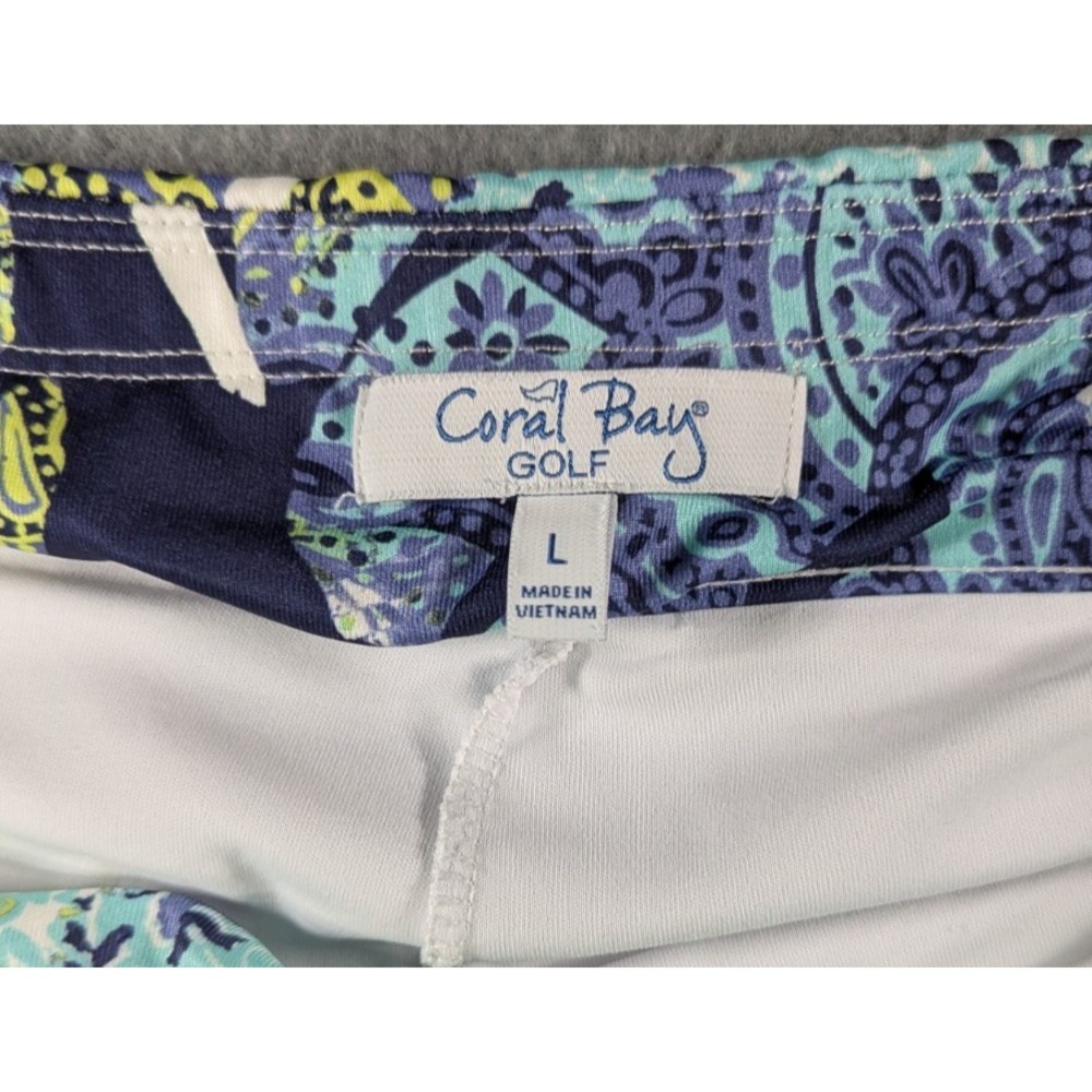 Coral Bay Golf Womens Tropical Paisley Floral Performance Skort Large Blue Green - Picture 3 of 9